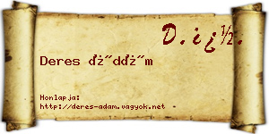 Deres Ádám névjegykártya